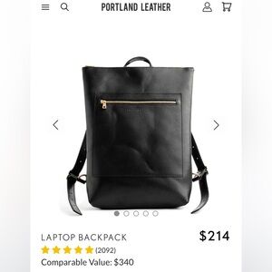 Portland Leather - Black Laptop Backpack